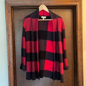 ModCloth Buffalo plaid sweater jacket